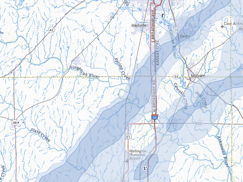 NEXRAD radar-signature map of the hail storm over Peck, KS on Mar 5, 2026