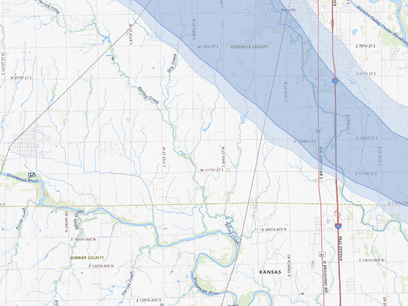 NEXRAD radar-signature map of the hail storm over Peck, KS on Aug 20, 2026