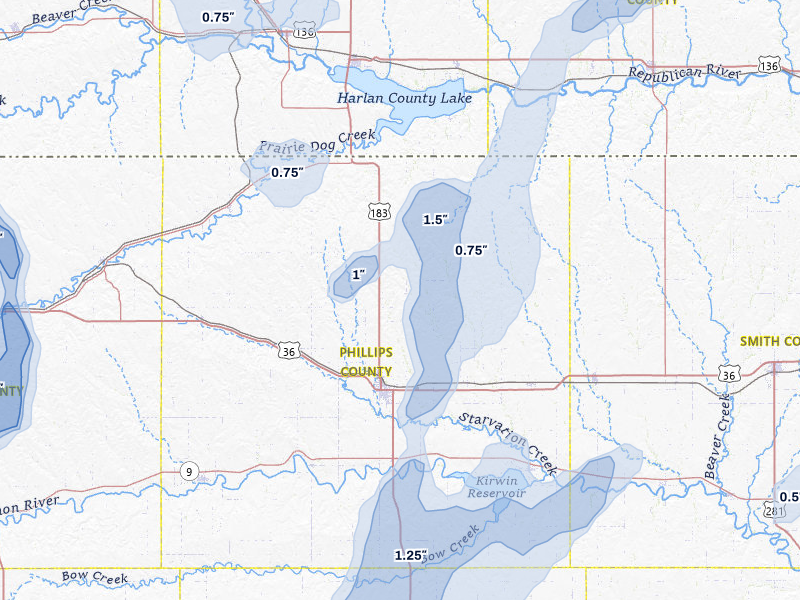 NEXRAD radar-signature map of the hail storm over Phillipsburg, KS on May 30, 2026