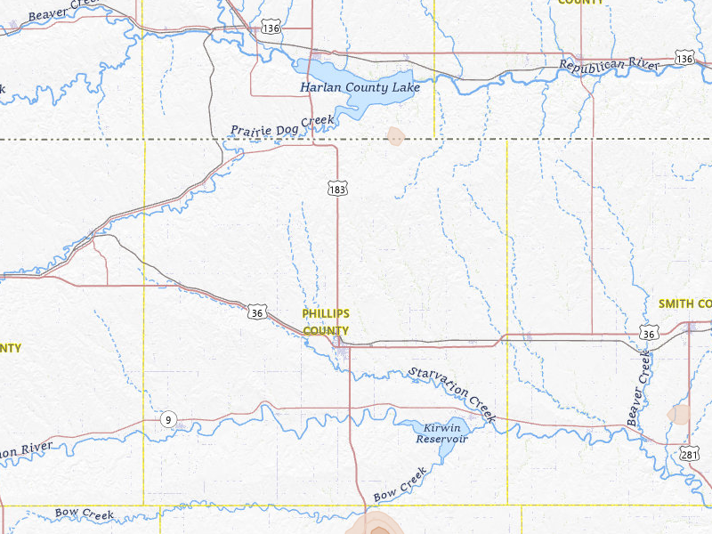 Radar-estimated hail-size map of the storm over Phillipsburg, KS on Jul 10, 2026