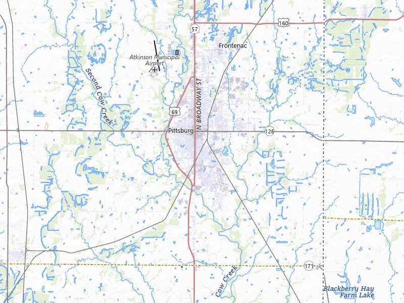 Radar-estimated hail-size map of the storm over Pittsburg, KS on Apr 28, 2026