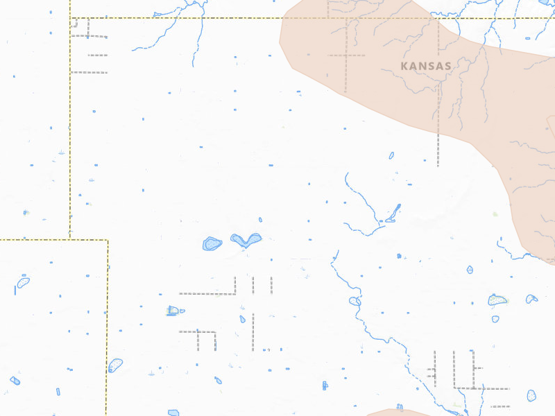 Radar-estimated hail-size map of the storm over Plains, KS on Jun 22, 2026