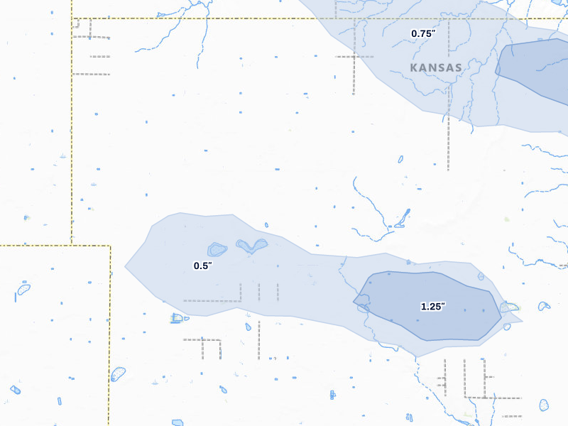 NEXRAD radar-signature map of the hail storm over Plains, KS on Jun 26, 2026