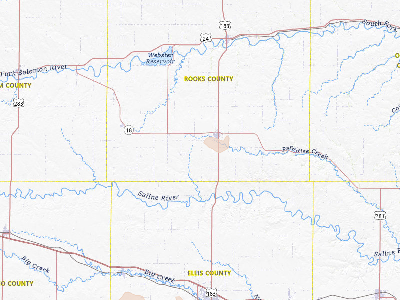 Radar-estimated hail-size map of the storm over Plainville, KS on Jul 9, 2026