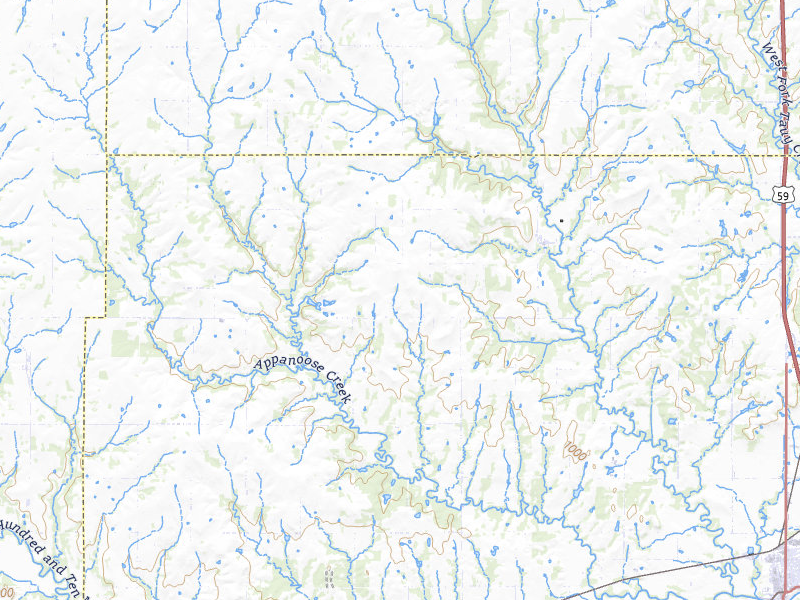 Radar-estimated hail-size map of the storm over Pomona, KS on Jul 4, 2026