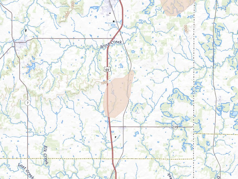Radar-estimated hail-size map of the storm over Prescott, KS on Mar 6, 2026