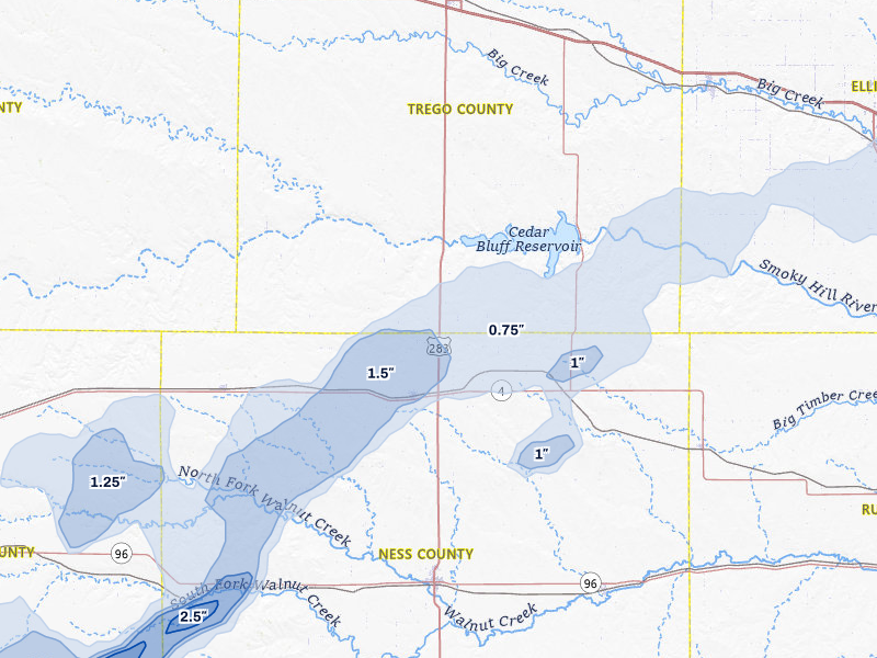 NEXRAD radar-signature map of the hail storm over Ransom, KS on Jun 9, 2026