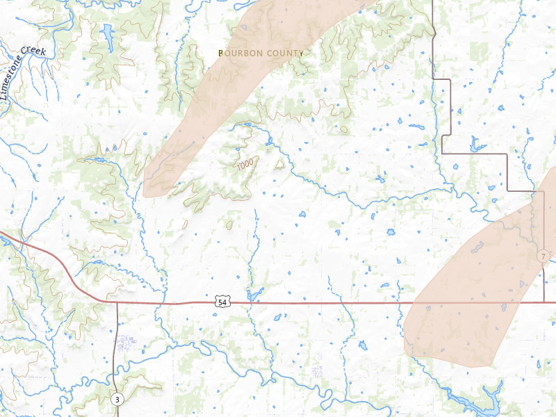 Radar-estimated hail-size map of the storm over Redfield, KS on Apr 15, 2026