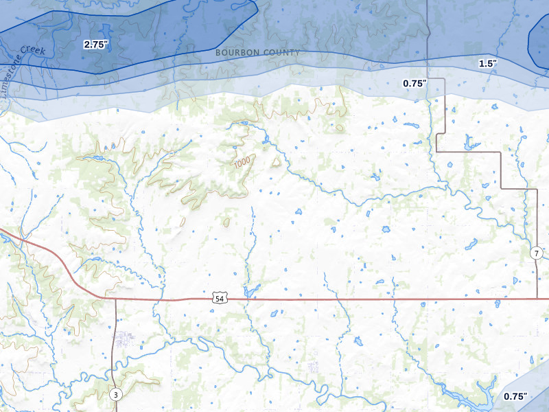 NEXRAD radar-signature map of the hail storm over Redfield, KS on Apr 26, 2026