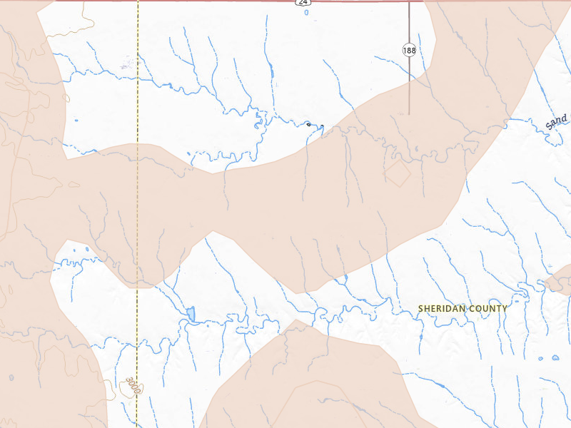 Radar-estimated hail-size map of the storm over Rexford, KS on Aug 13, 2026