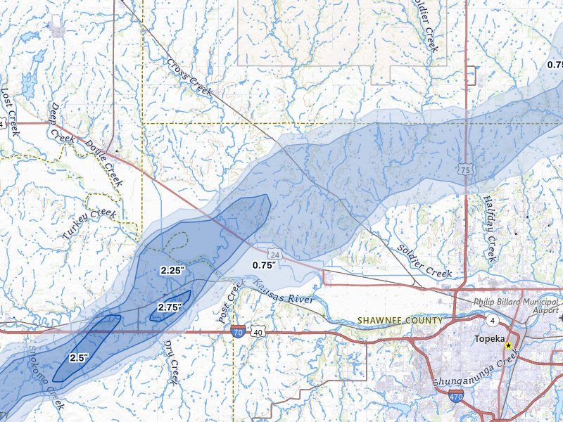 NEXRAD radar-signature map of the hail storm over Rossville, KS on May 31, 2026