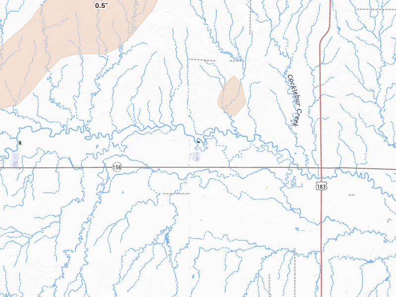 Radar-estimated hail-size map of the storm over Rozel, KS on Jun 9, 2026
