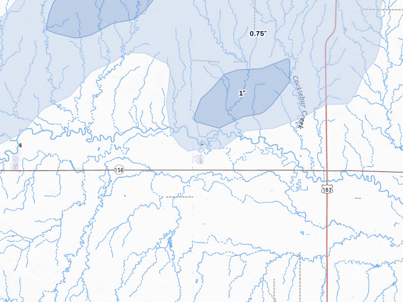 NEXRAD radar-signature map of the hail storm over Rozel, KS on Jun 9, 2026
