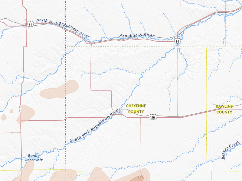 Radar-estimated hail-size map of the storm over Saint Francis, KS on Jun 1, 2026