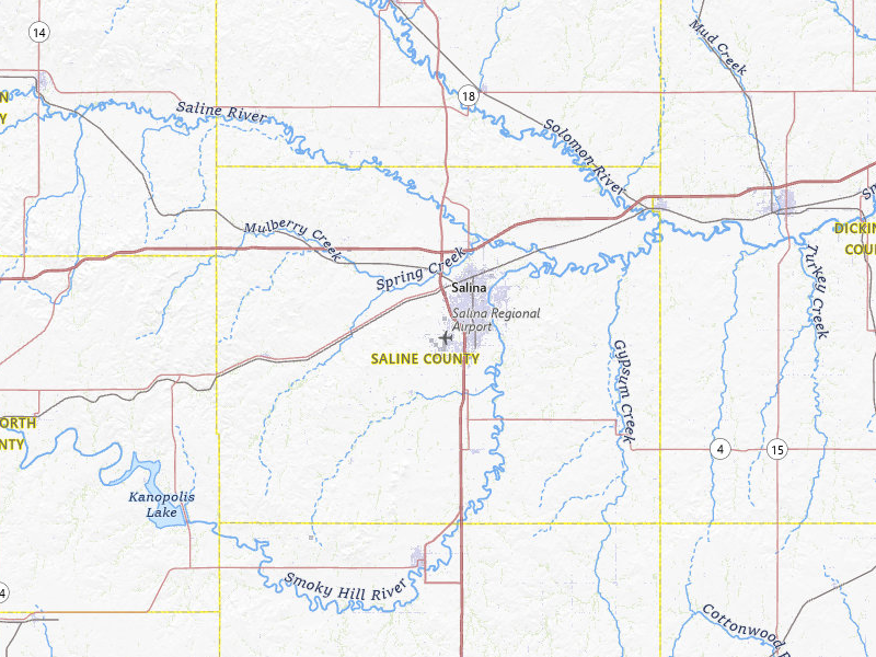 Radar-estimated hail-size map of the storm over Salina, KS on May 4, 2026