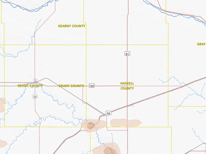 Radar-estimated hail-size map of the storm over Satanta, KS
