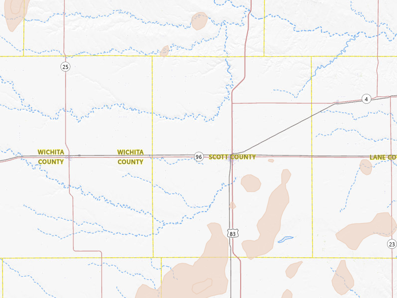Radar-estimated hail-size map of the storm over Scott City, KS on Jun 30, 2026