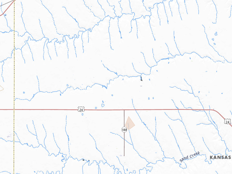 Radar-estimated hail-size map of the storm over Selden, KS on Jun 30, 2026