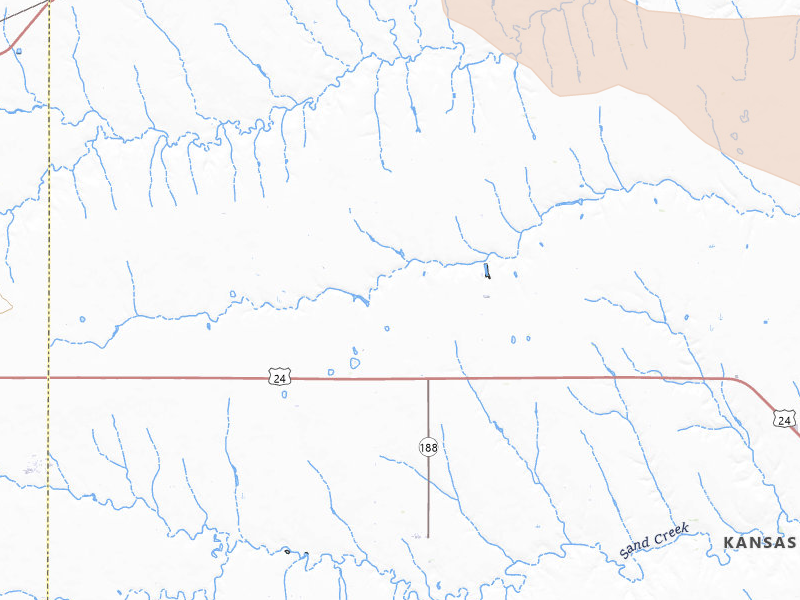 Radar-estimated hail-size map of the storm over Selden, KS on Jul 27, 2026