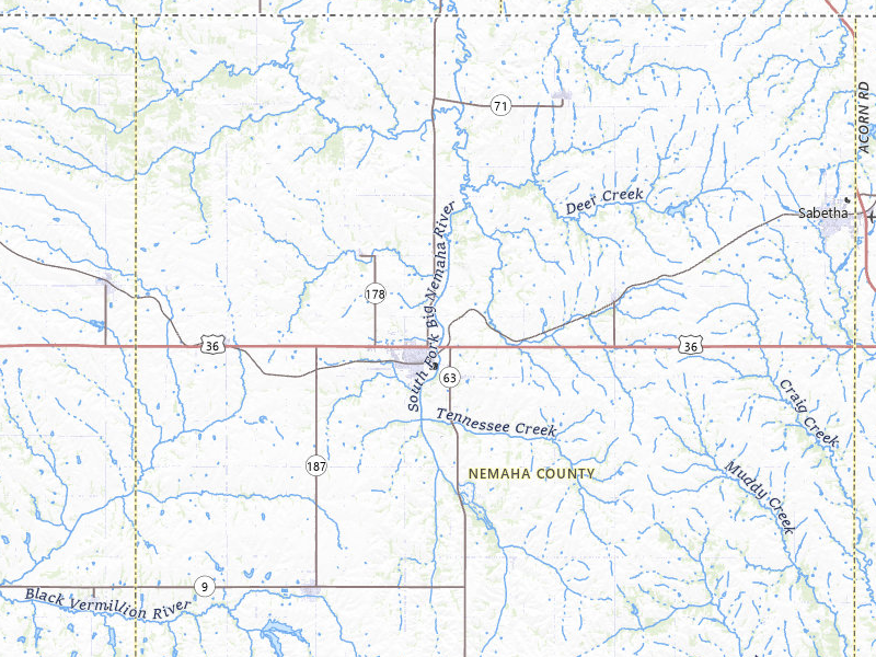 Radar-estimated hail-size map of the storm over Seneca, KS on May 29, 2026