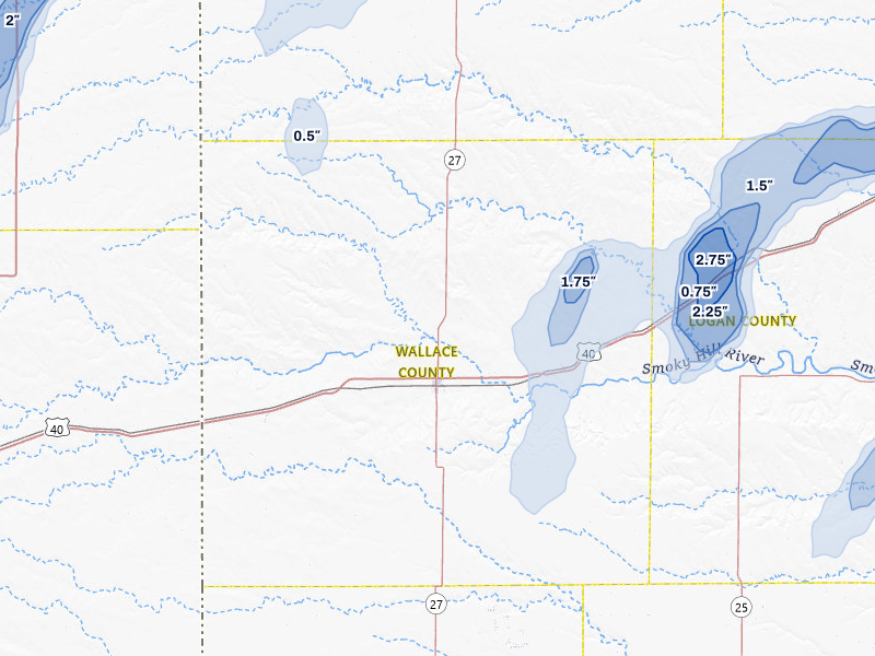 NEXRAD radar-signature map of the hail storm over Sharon Springs, KS on Jun 1, 2026
