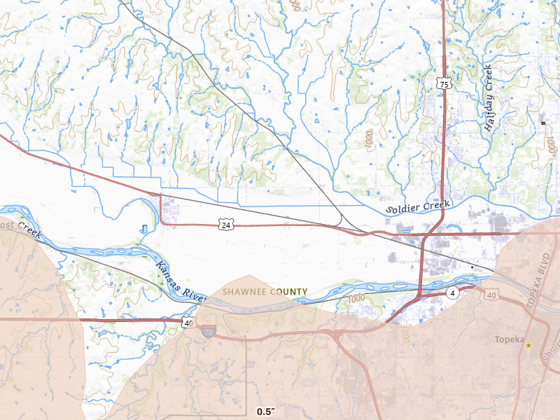 Radar-estimated hail-size map of the storm over Silver Lake, KS on Jun 8, 2026