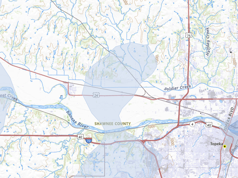 NEXRAD radar-signature map of the hail storm over Silver Lake, KS on Jun 8, 2026