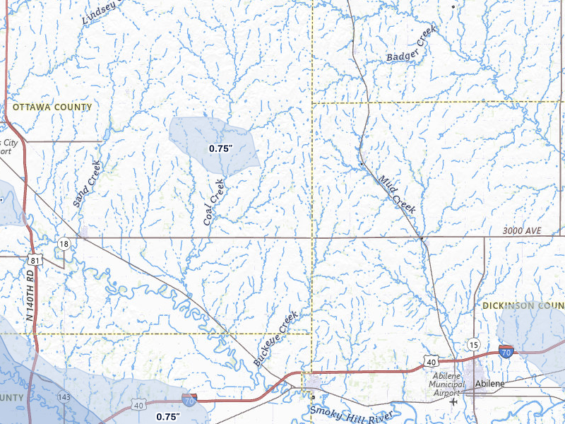 NEXRAD radar-signature map of the hail storm over Solomon, KS on Apr 9, 2026