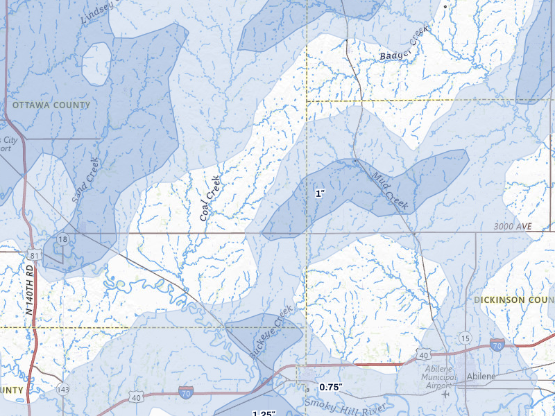 NEXRAD radar-signature map of the hail storm over Solomon, KS on May 17, 2026