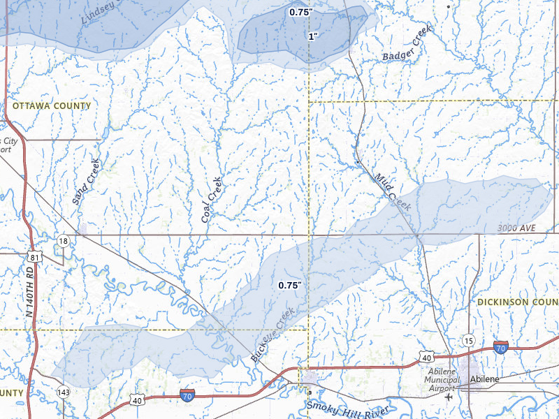 NEXRAD radar-signature map of the hail storm over Solomon, KS on May 29, 2026