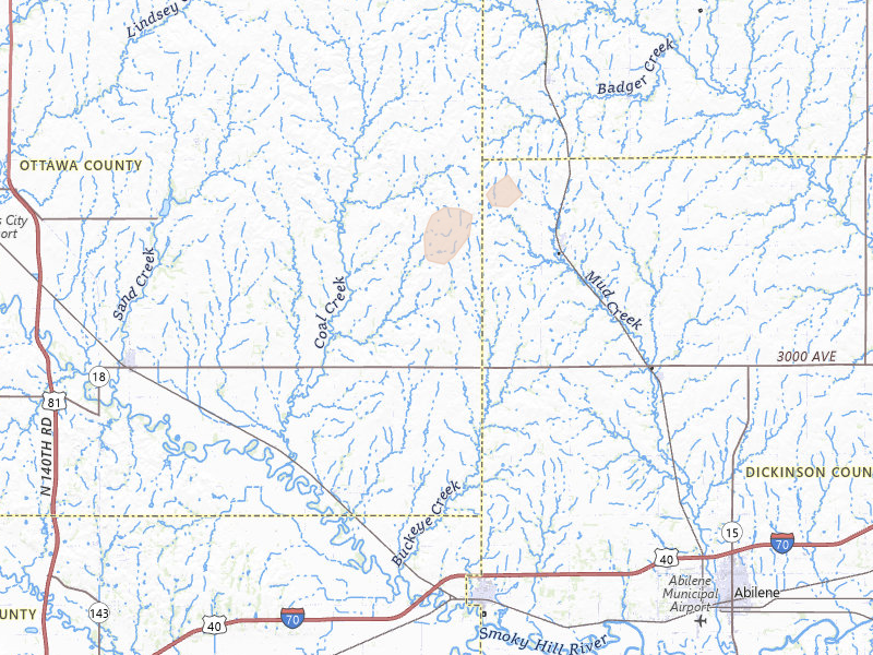 Radar-estimated hail-size map of the storm over Solomon, KS on Jun 4, 2026