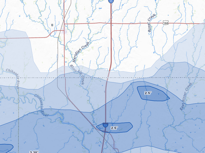 NEXRAD radar-signature map of the hail over South Haven, KS