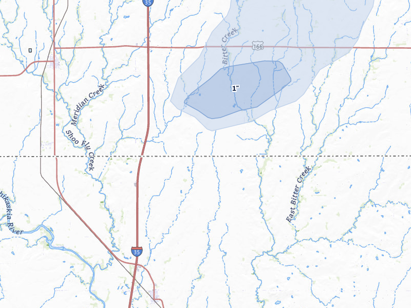 NEXRAD radar-signature map of the hail storm over South Haven, KS on May 30, 2026