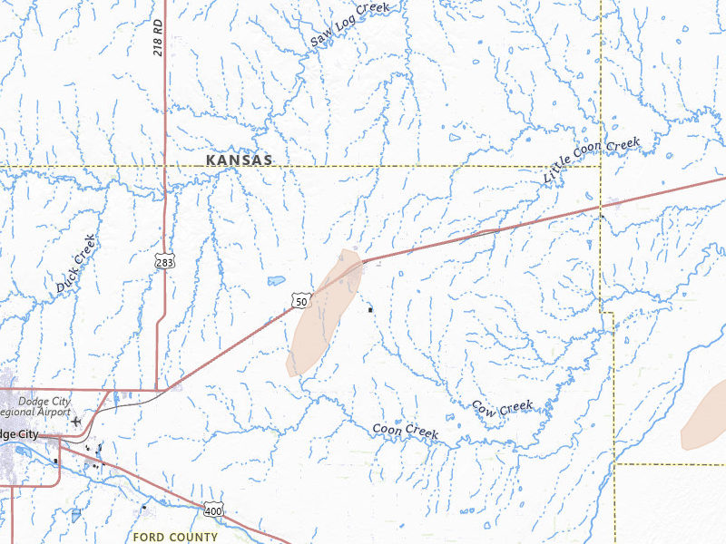 Radar-estimated hail-size map of the storm over Spearville, KS on May 29, 2026