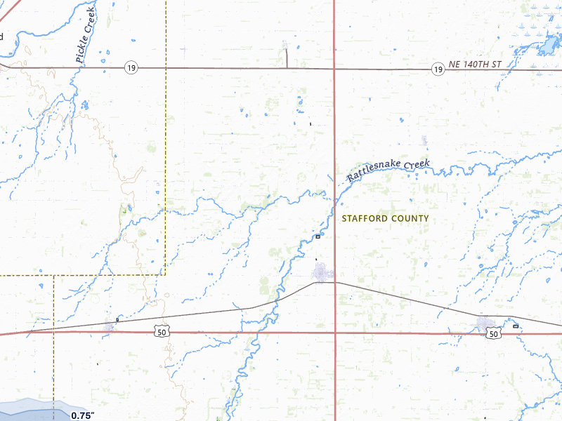 NEXRAD radar-signature map of the hail storm over St John, KS on Apr 9, 2026