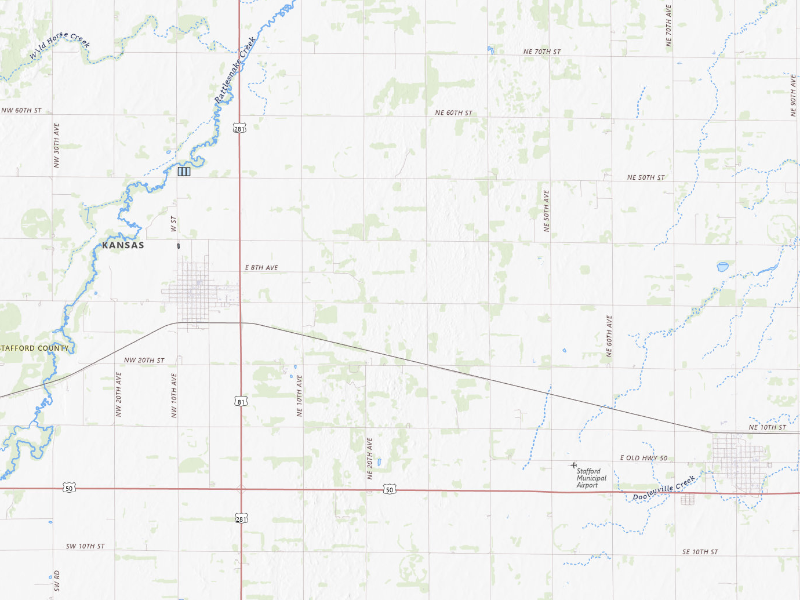 NEXRAD radar-signature map of the hail storm over St John, KS on Aug 25, 2026