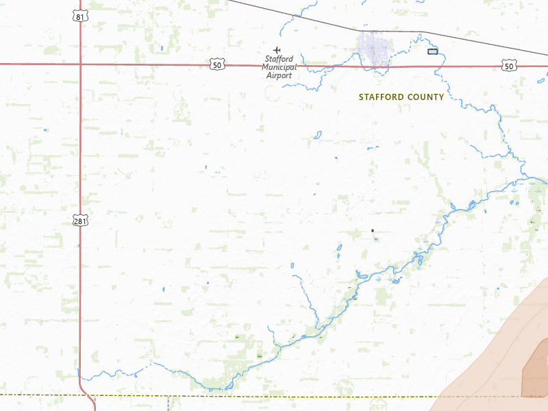 Radar-estimated hail-size map of the storm over Stafford, KS