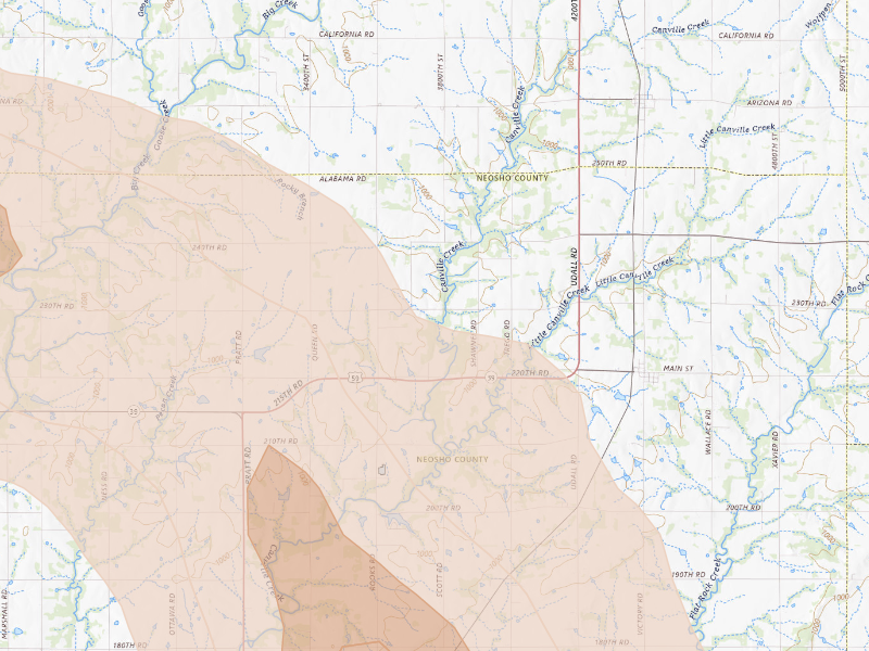 Radar-estimated hail-size map of the storm over Stark, KS