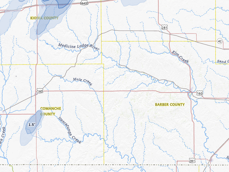 NEXRAD radar-signature map of the hail storm over Sun City, KS on May 18, 2026