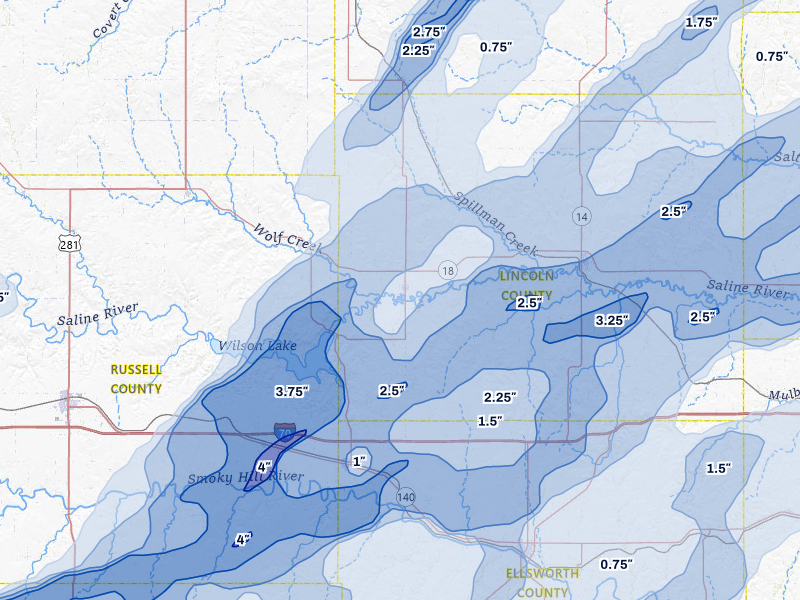 NEXRAD radar-signature map of the hail storm over Sylvan Grove, KS on May 17, 2026