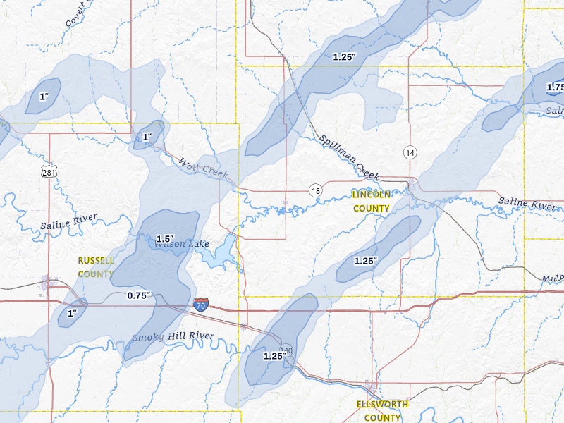 NEXRAD radar-signature map of the hail storm over Sylvan Grove, KS on May 29, 2026