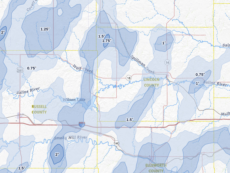 NEXRAD radar-signature map of the hail storm over Sylvan Grove, KS on May 30, 2026
