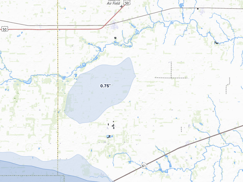 NEXRAD radar-signature map of the hail over Sylvia, KS
