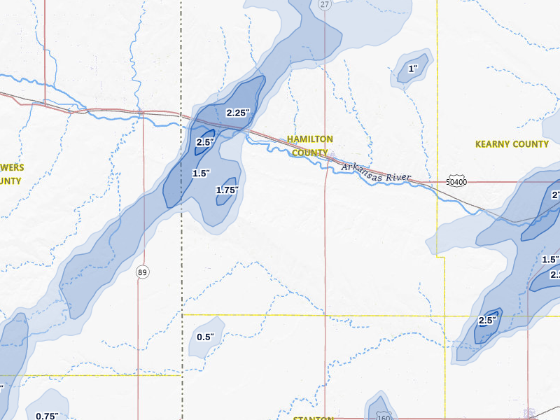 NEXRAD radar-signature map of the hail storm over Syracuse, KS on Jun 30, 2026