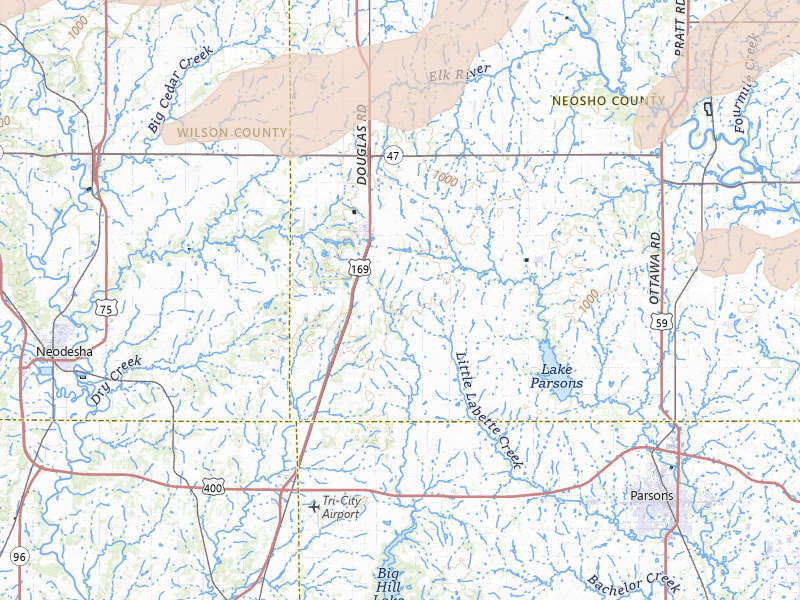 Radar-estimated hail-size map of the storm over Thayer, KS on Mar 31, 2026