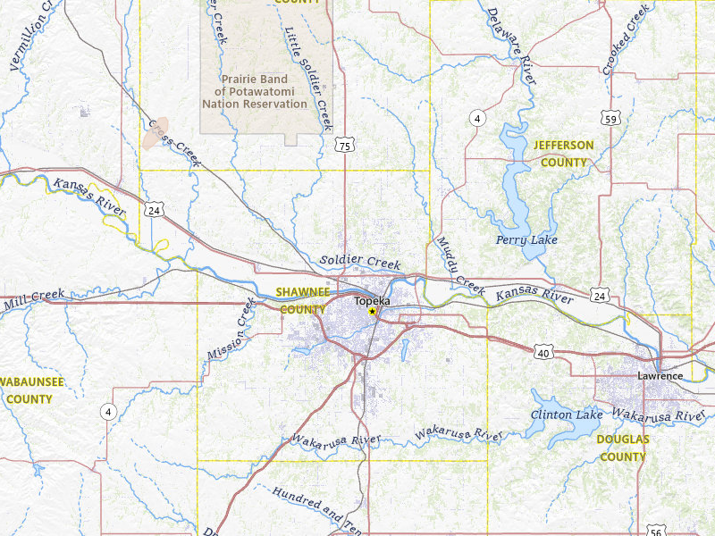 Radar-estimated hail-size map of the storm over Topeka, KS on May 17, 2026