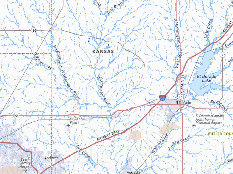 Radar-estimated hail-size map of the storm over Towanda, KS