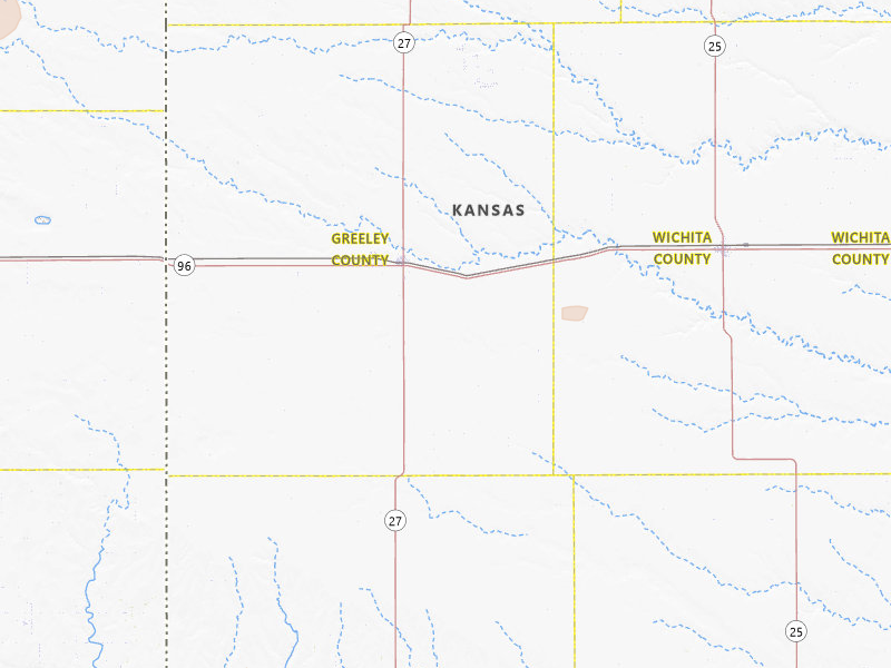 Radar-estimated hail-size map of the storm over Tribune, KS on Jun 26, 2026