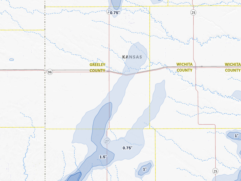 NEXRAD radar-signature map of the hail storm over Tribune, KS on Jun 30, 2026