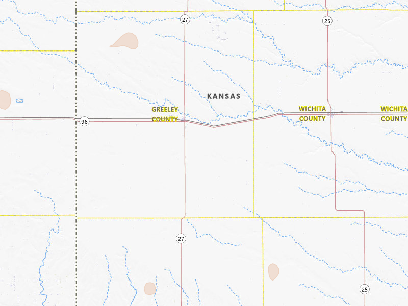 Radar-estimated hail-size map of the storm over Tribune, KS on Jul 10, 2026